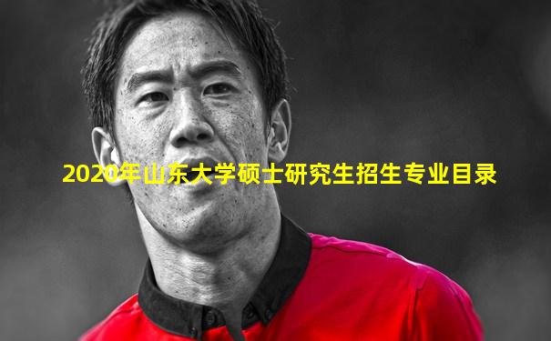 2020年山东大学硕士研究生招生专业目录